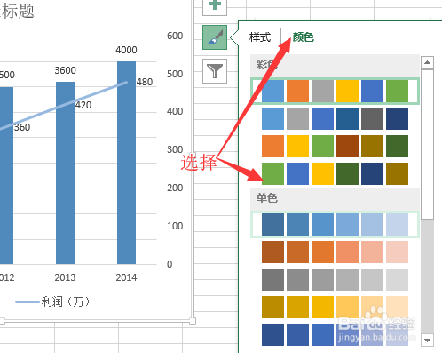 Excel-如何快速调整图表外观和颜色。