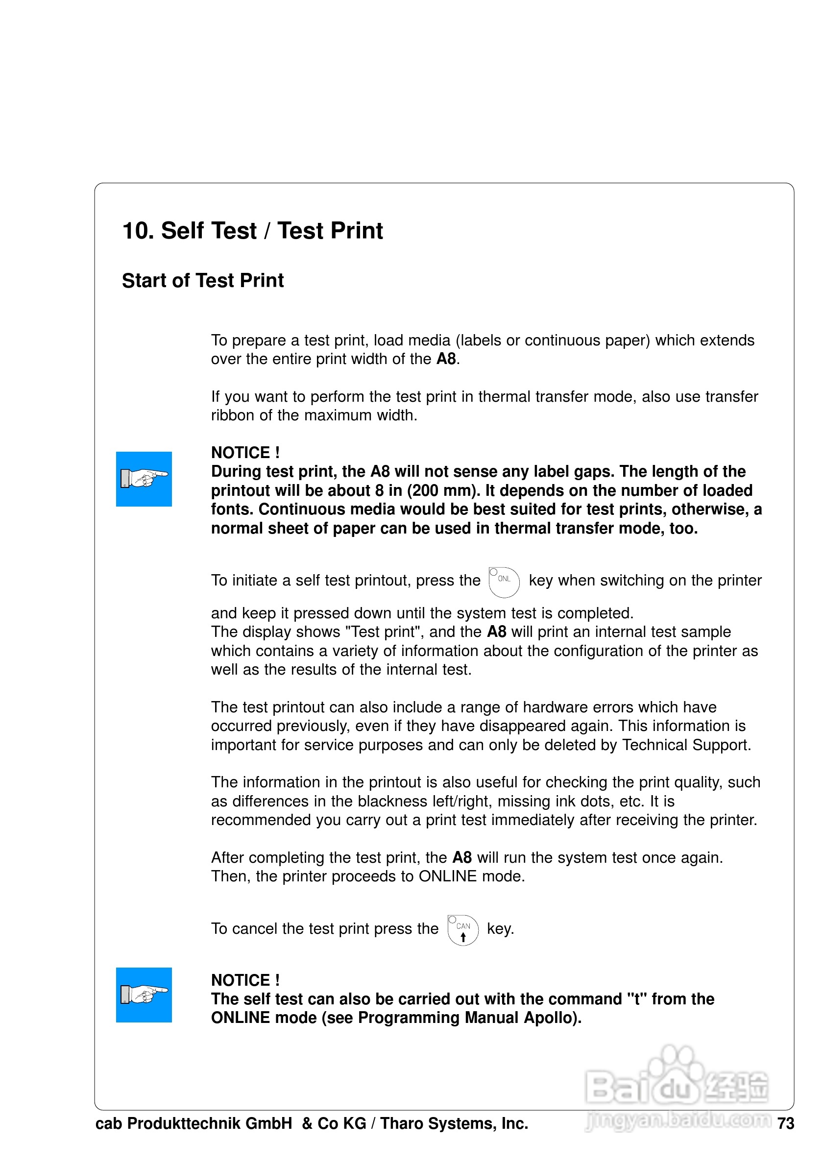 cab A8200打印机使用说明书:[8]