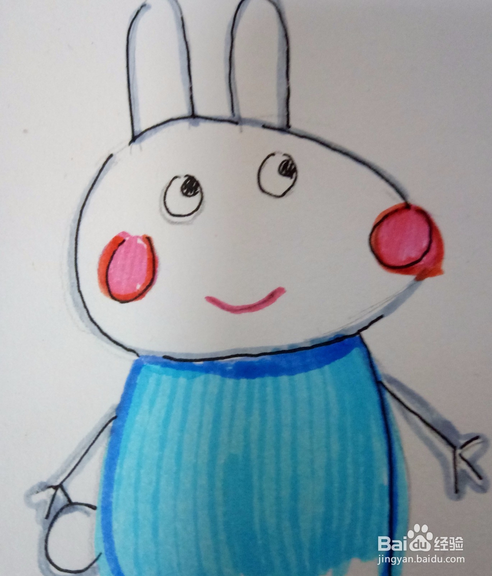 如何画小猪佩奇里的小兔瑞贝卡