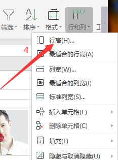 excel中怎么设置行高