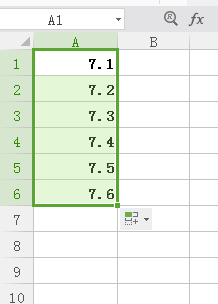 Excel怎么按照小数点后一位增加