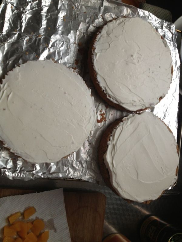 黄桃巧克力戚风裸蛋糕