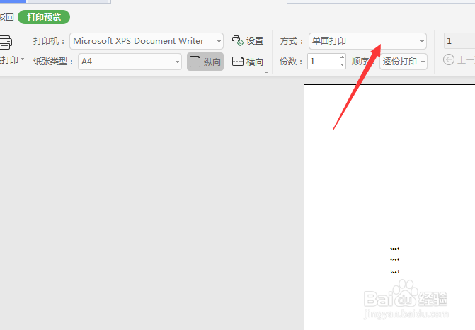 WPS打印预览怎么设置打印方式