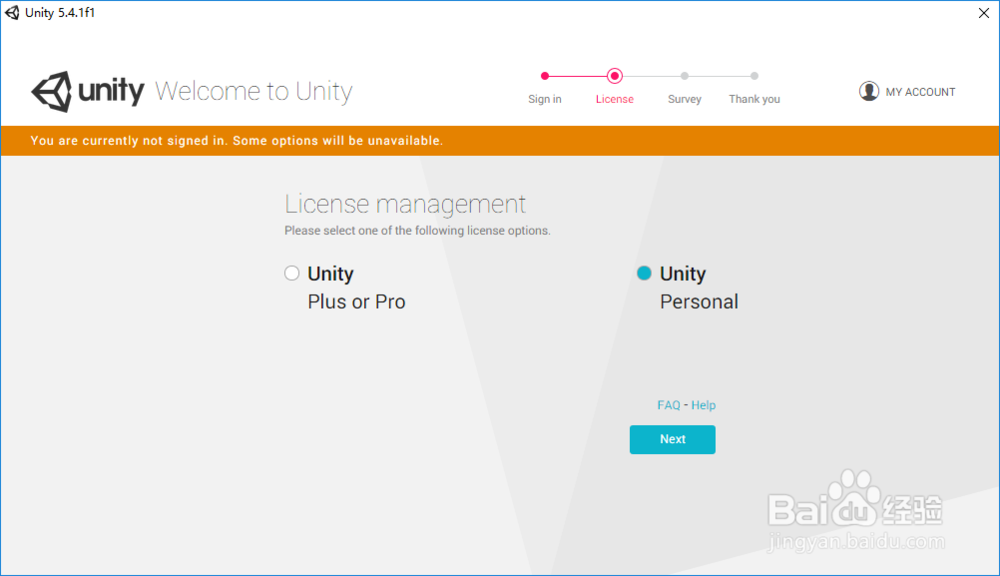 Unity5.x版本如何激活个人免费授权
