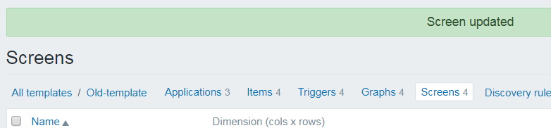 如何在zabbix的模板中修改屏幕？