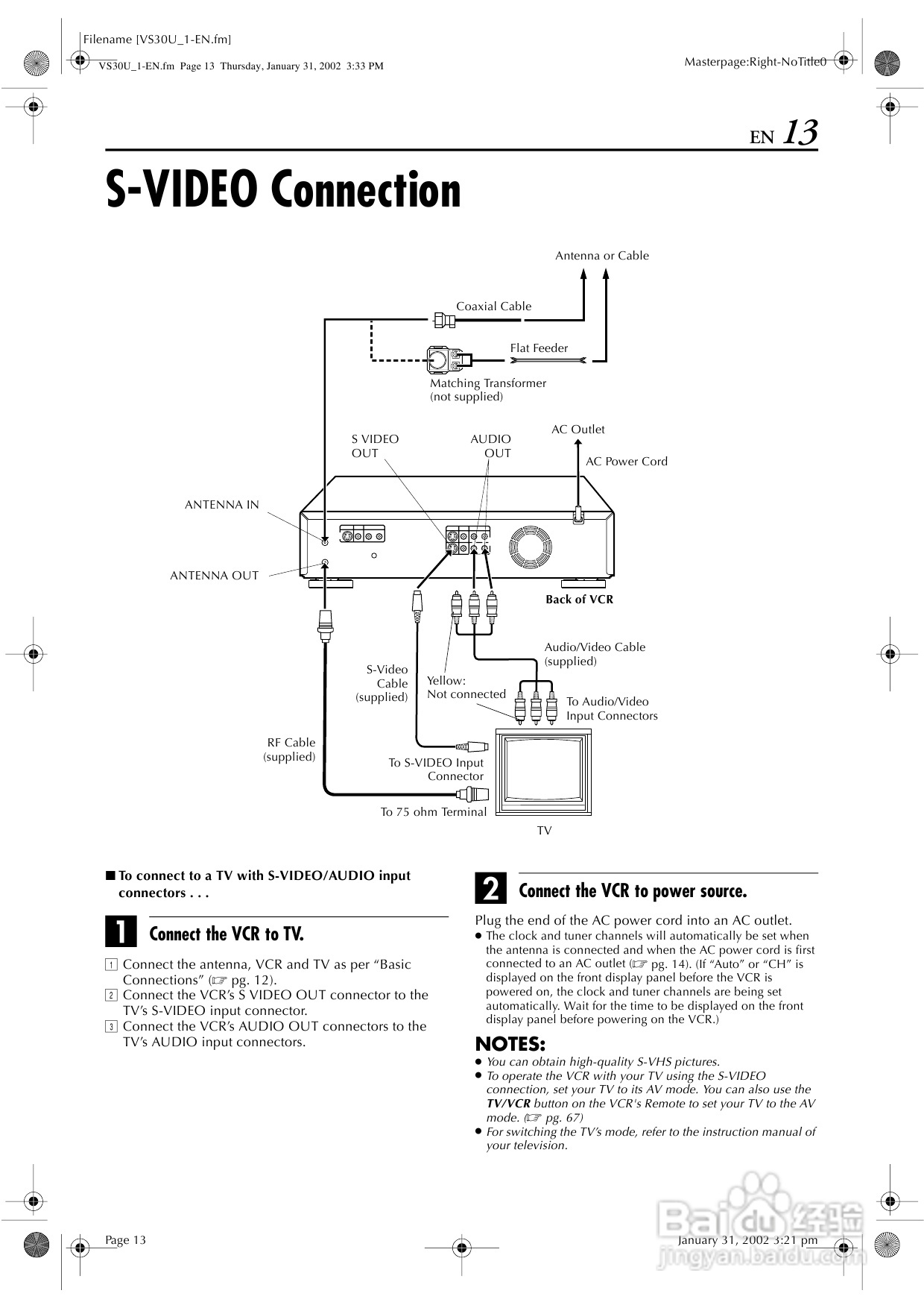 JVC SR-VS30U播放机说明书:[1]