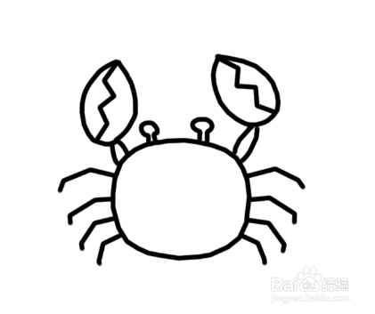 动物简笔画:红红的螃蟹
