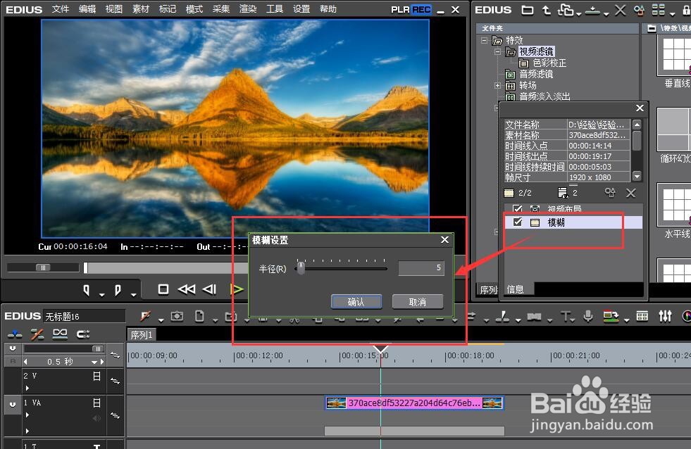 怎么使用EDIUS的模糊功能