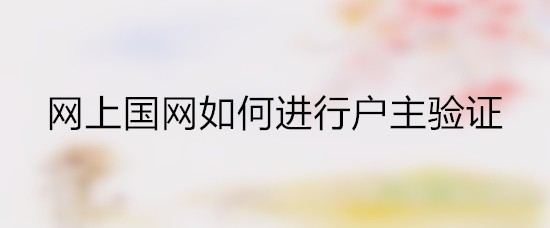 网上国网如何进行户主验证
