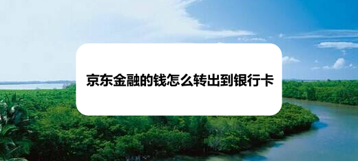 京东金融的钱怎么转出到银行卡