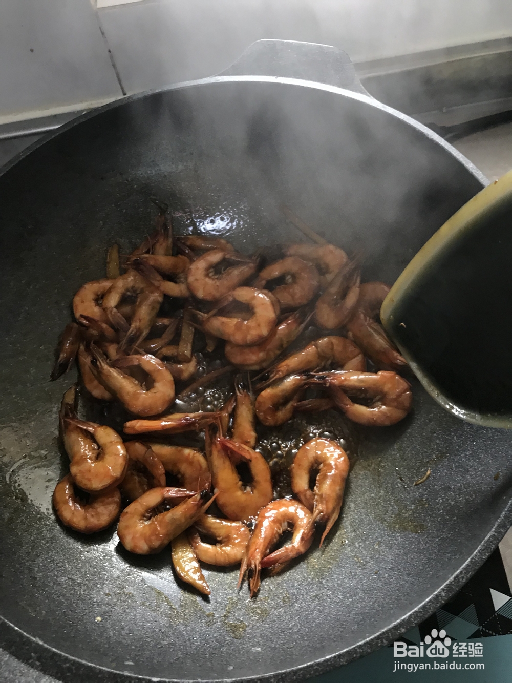 自己做大炒基围虾海鲜美食