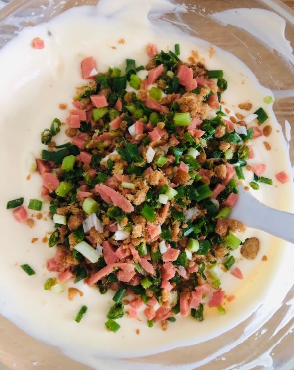 香葱肉松火腿蛋糕
