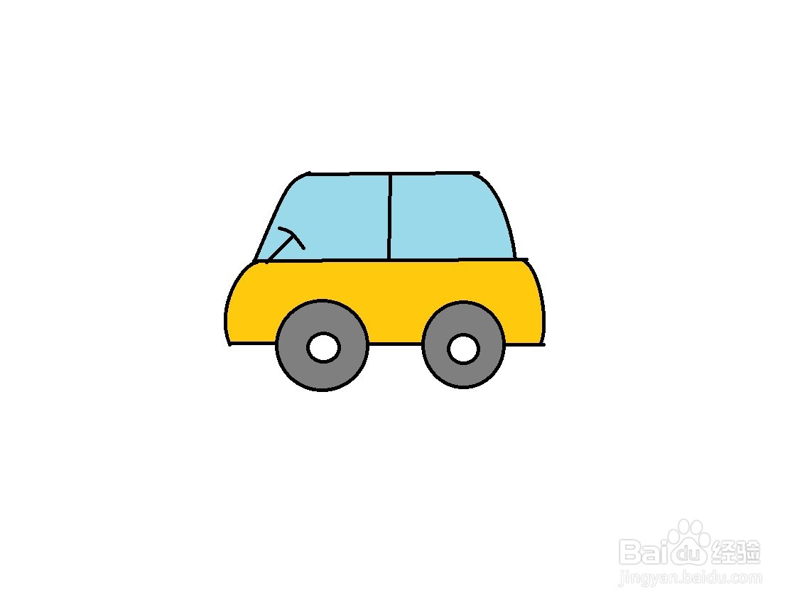 用一个三和两个圆画小车的方法