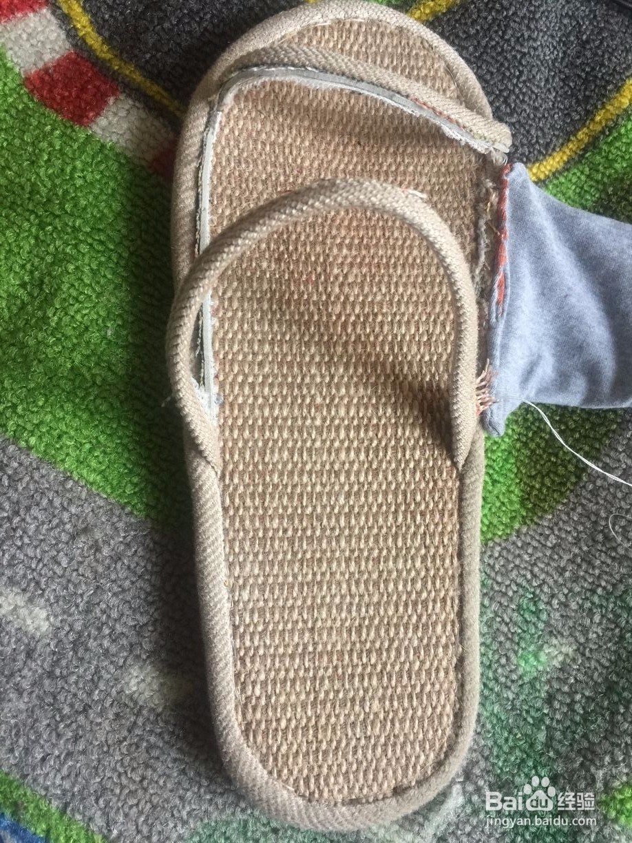 旧物改造之如何用旧布料改造拖鞋