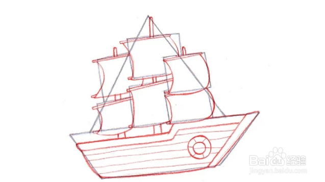 古代的帆船怎么画简单图片