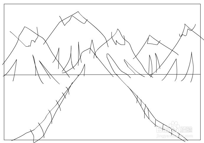 flash如何绘制河流和远山场景
