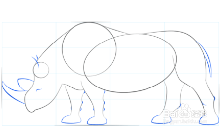 一步一步教你画犀牛图片
