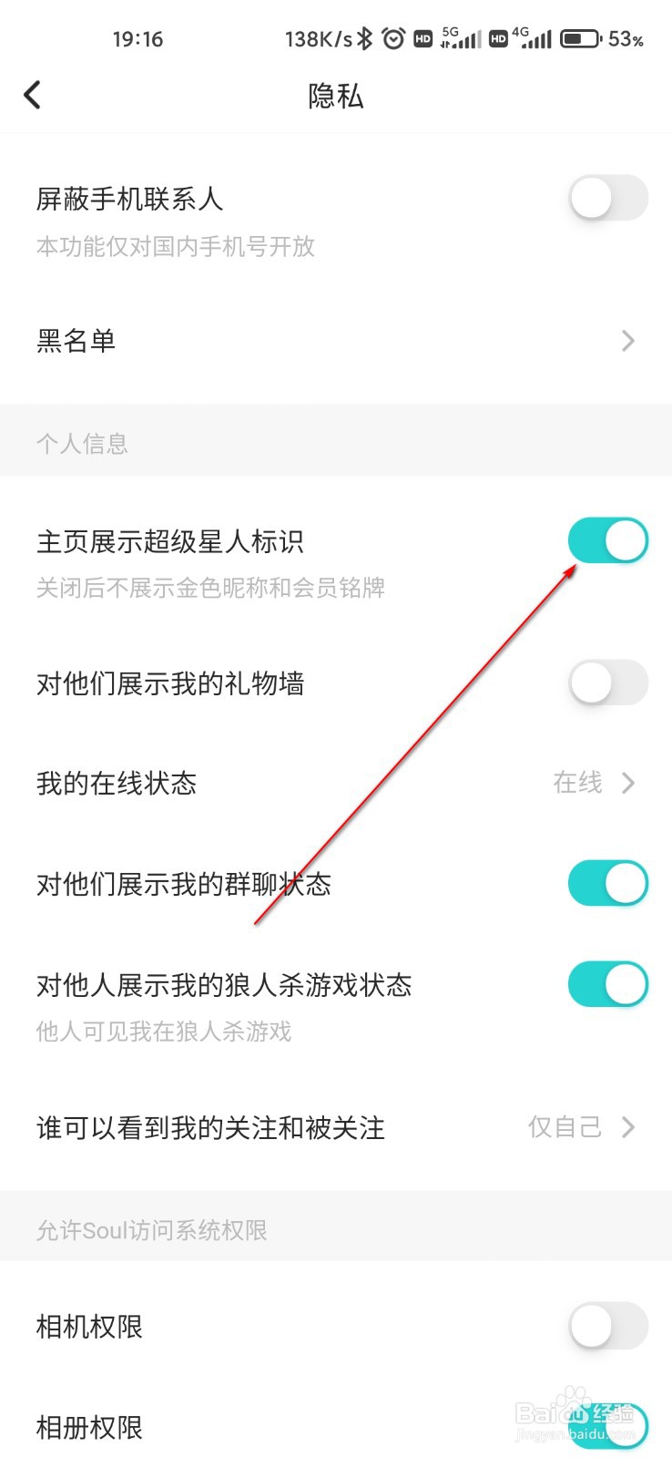 soul怎么关闭主页展示超级喵星人标识