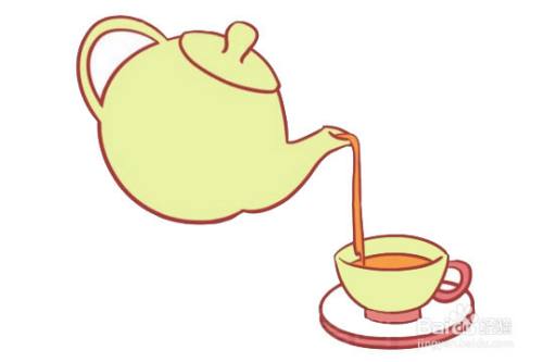 茶壶和茶杯的简笔画