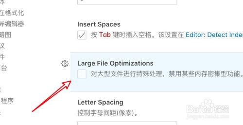 mac vscode怎么禁用大型文件优化功能？