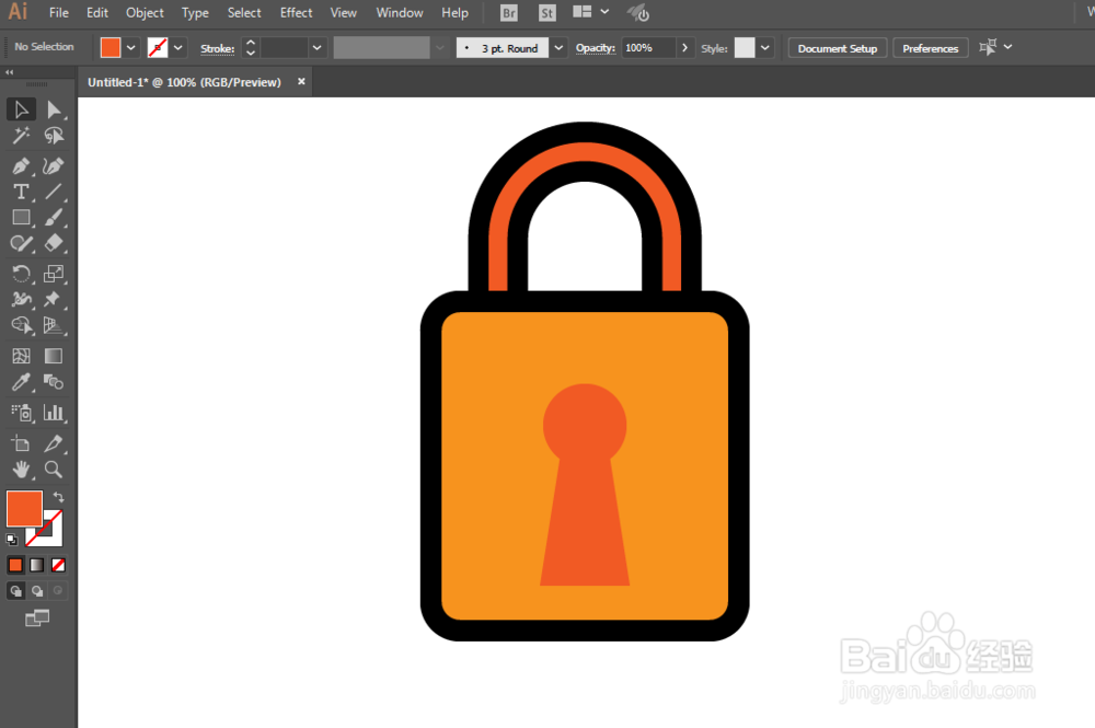 如何用ILLUSTRATOR绘制UI锁头标识