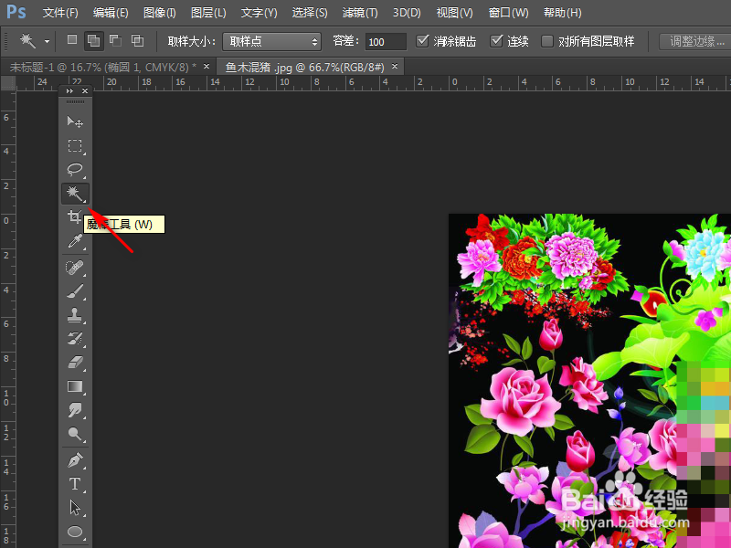 ps魔棒工具怎么加选区