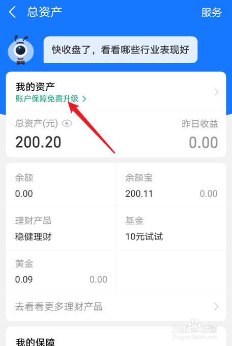 支付宝怎么升级账户安全险