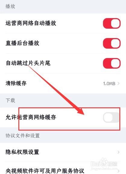 央视频App如何设置允许运营商网络缓存