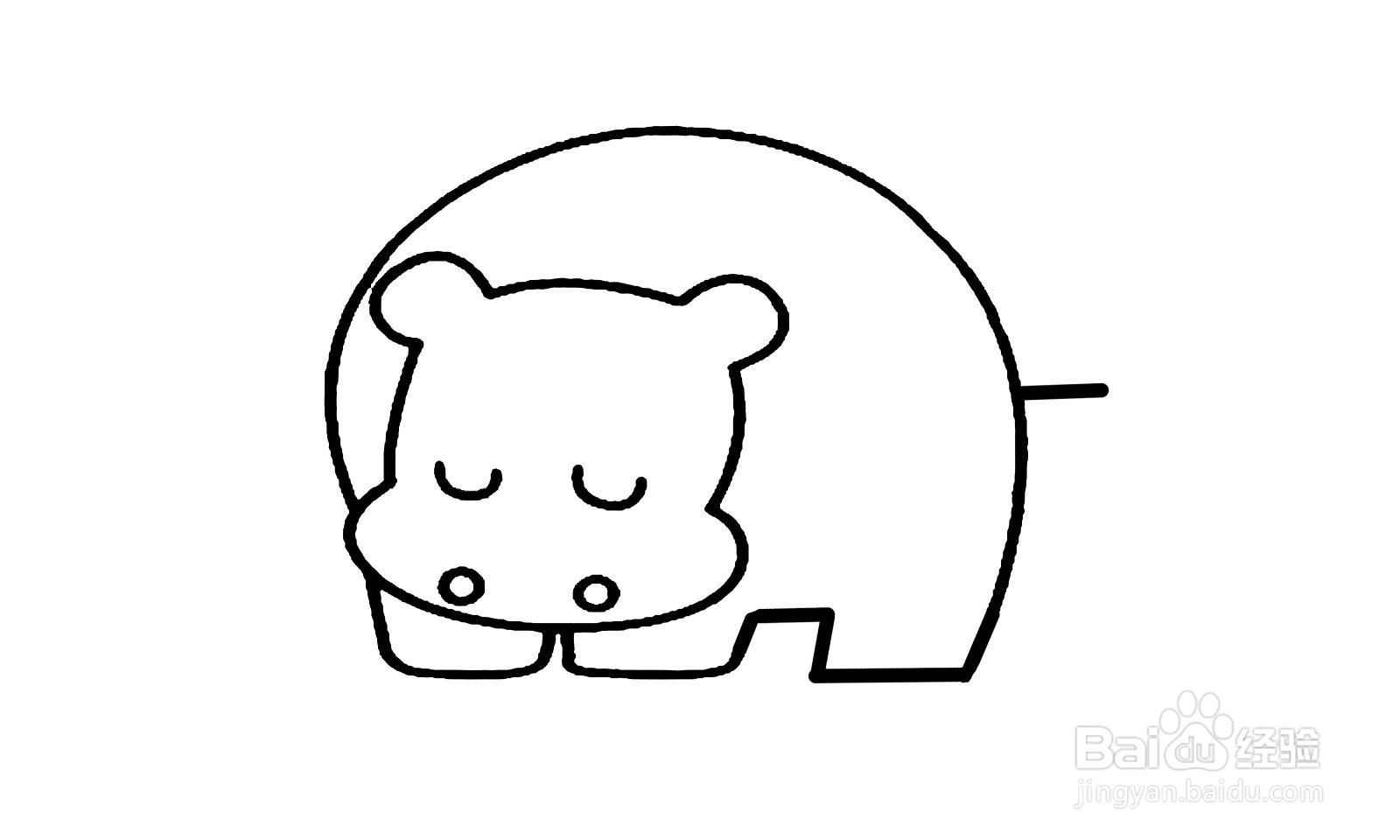 如何画出一只河马简笔画？