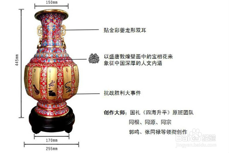 国礼伟大胜利景泰蓝瓶