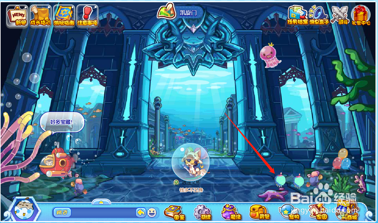 洛克王国攻略之如何捕捉呆目水母？