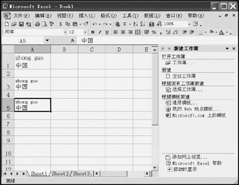 在Excel中为中文添加拼音