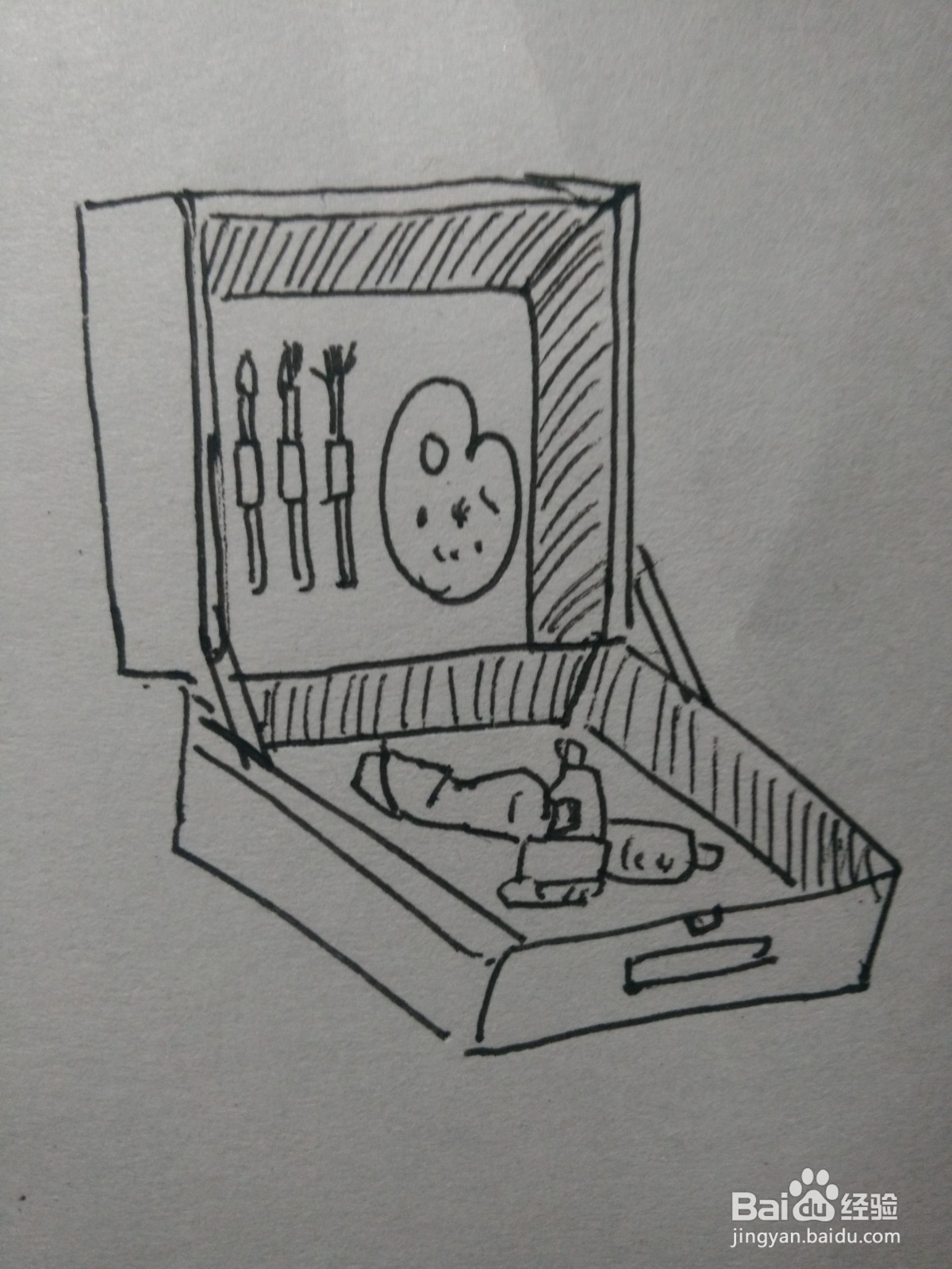 怎么画油画箱的简笔画