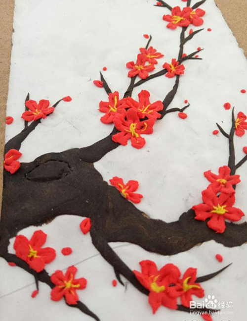 用粘土画梅教程
