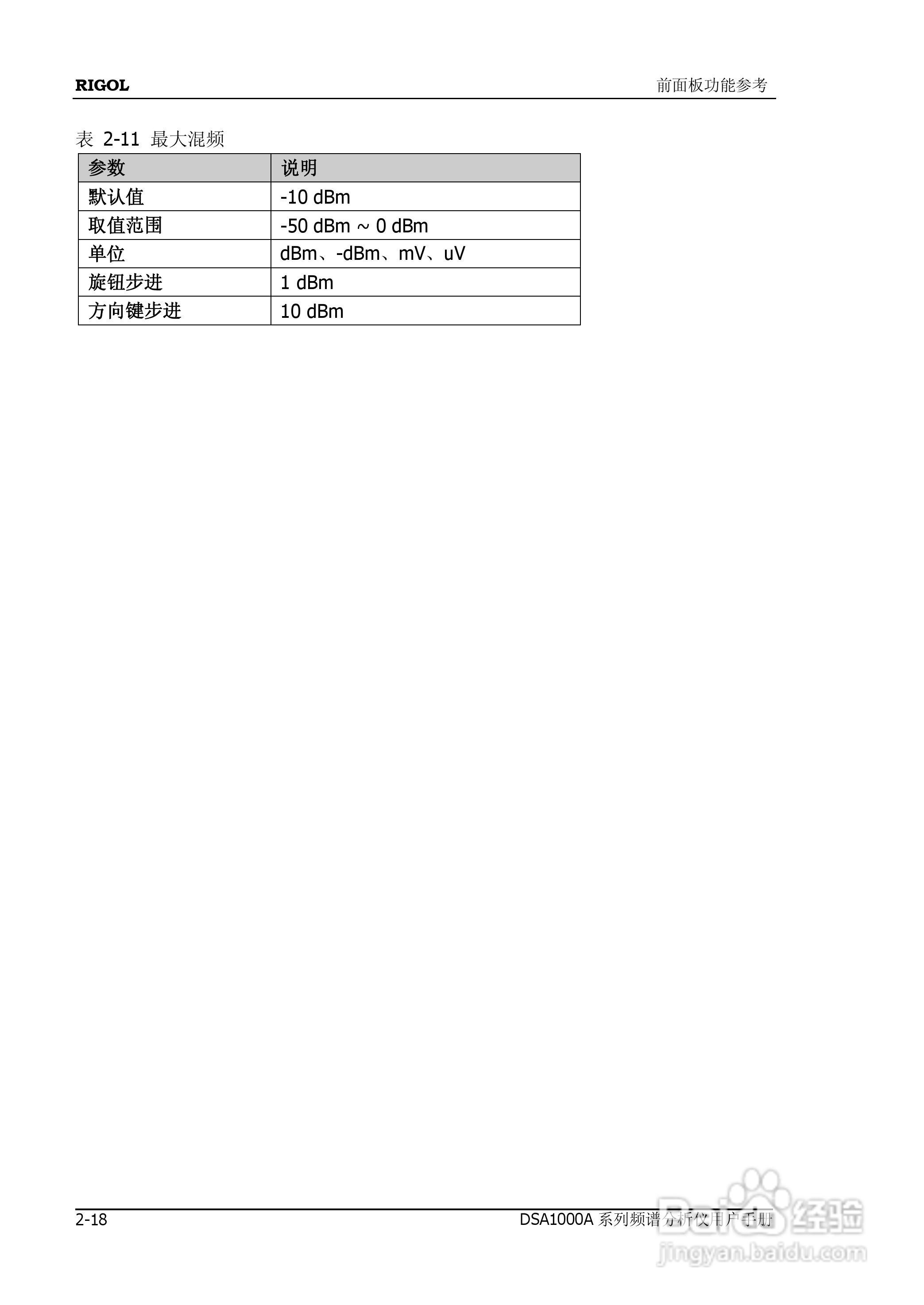 普源DSA1000A系列频谱分析仪说明书:[7]