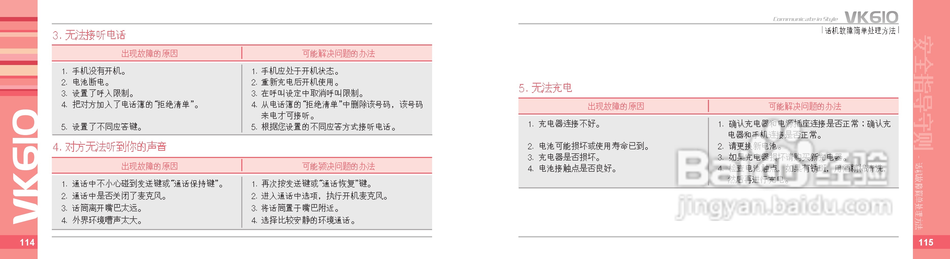 唯开VK610手机使用说明书:[6]