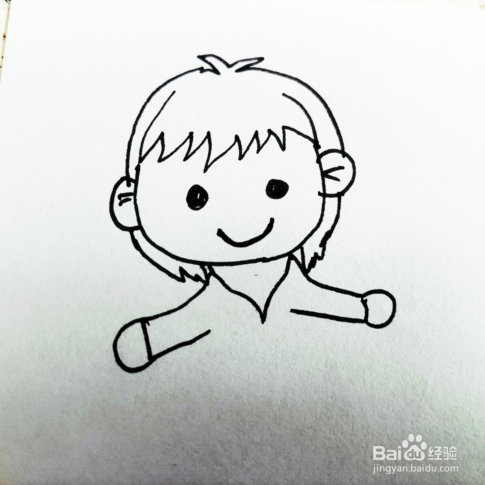 如何来画一位卡通可爱的男生简笔画呢