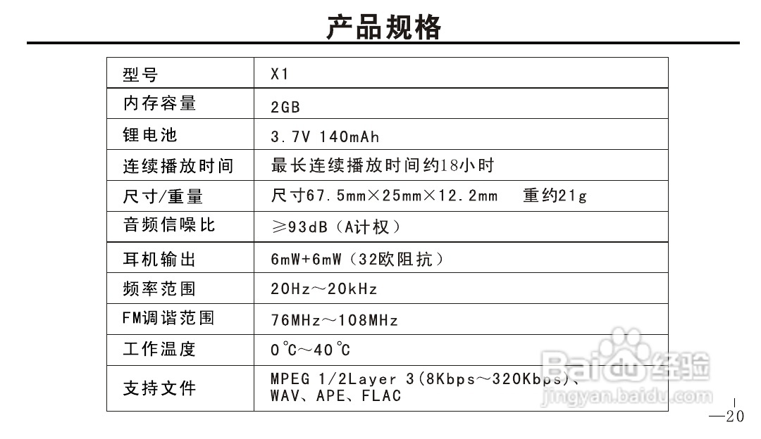 OPPO X1 MP4播放器说明书:[3]