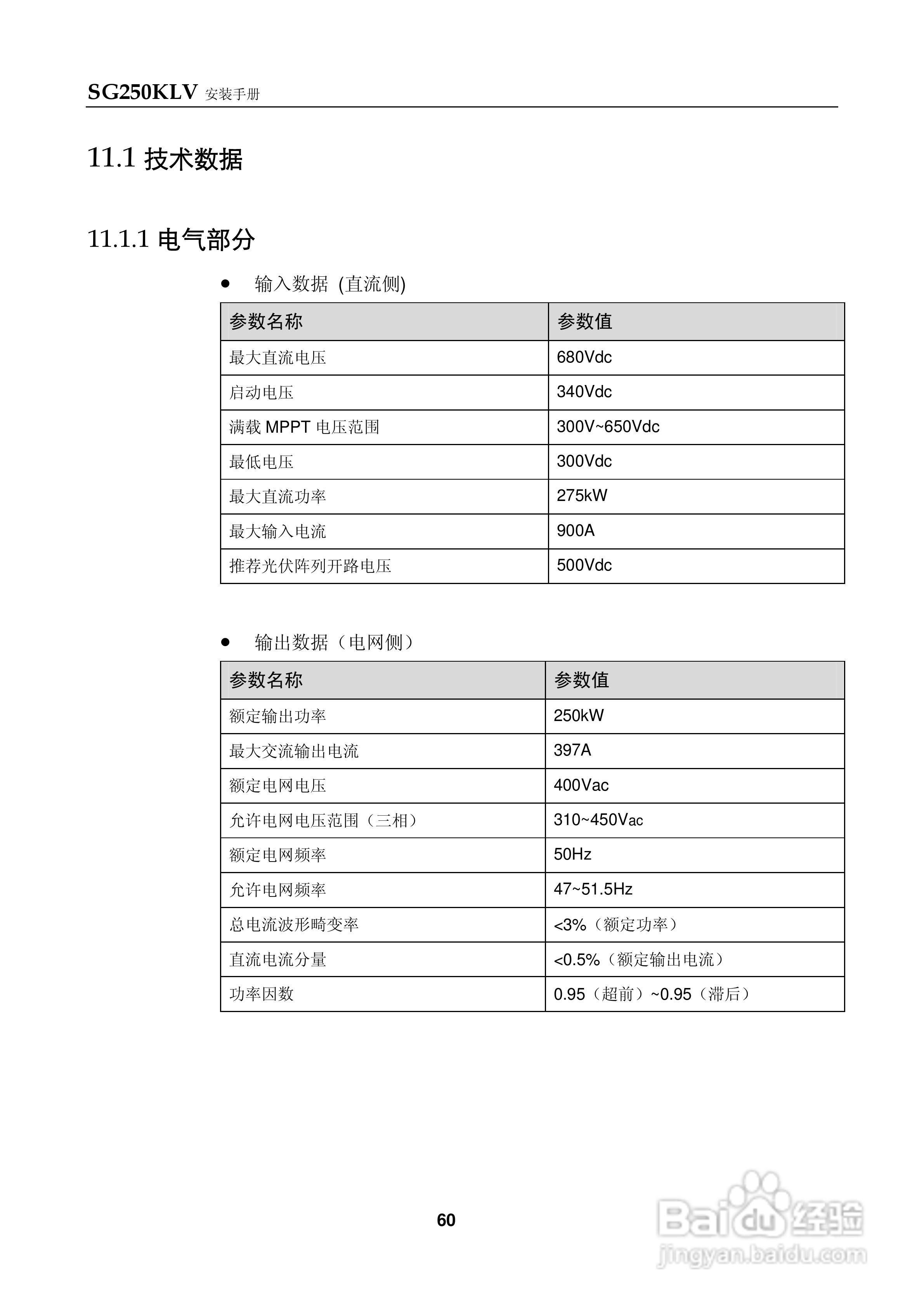 SG250KLV光伏并网逆变器使用手册:[7]