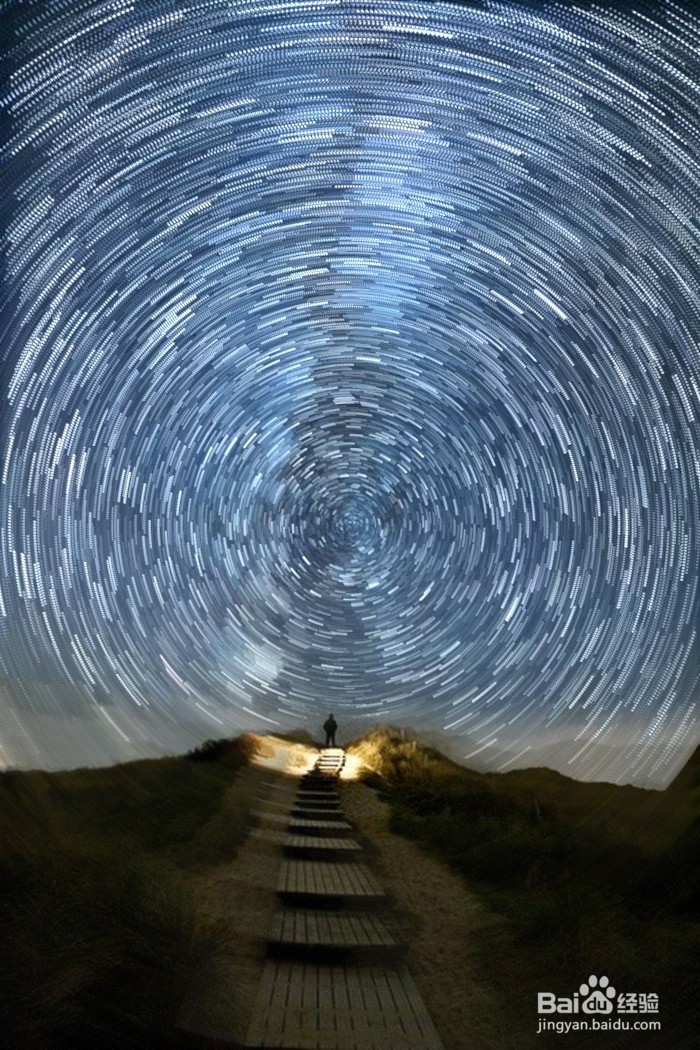PS怎么制作唯美星轨图