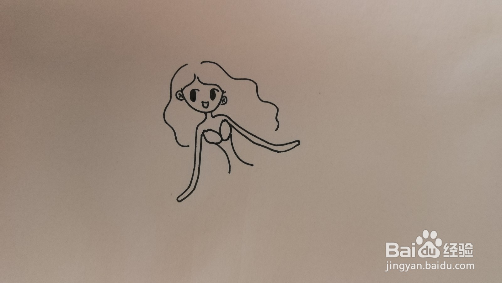 #经验分享官#可爱的美人鱼简笔画