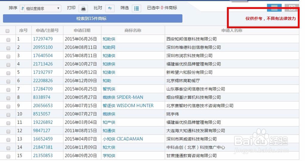 2017年新版商标查询系统查询方法步骤