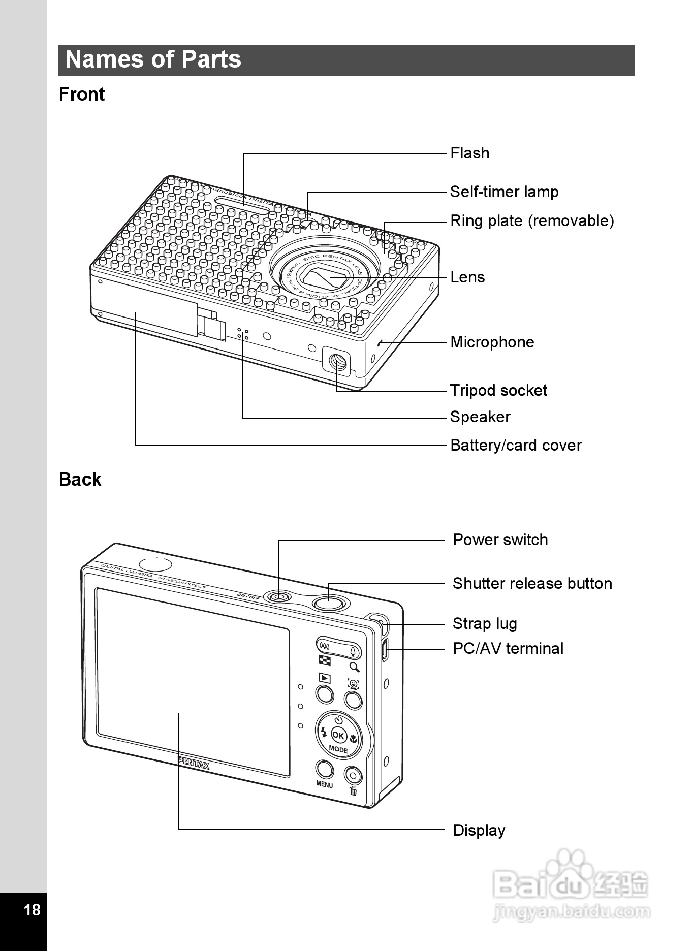 宾得Optio NB1000数码相机使用说明书:[2]