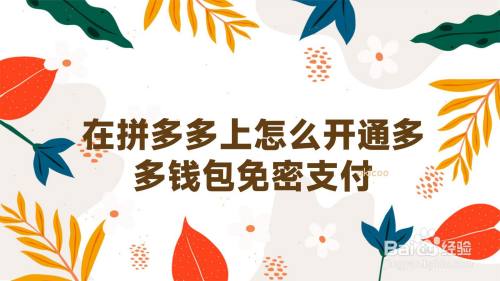 在拼多多上怎么开通多多钱包免密支付