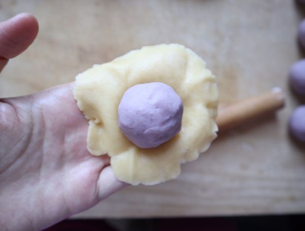 芋泥芝士流心仙豆糕