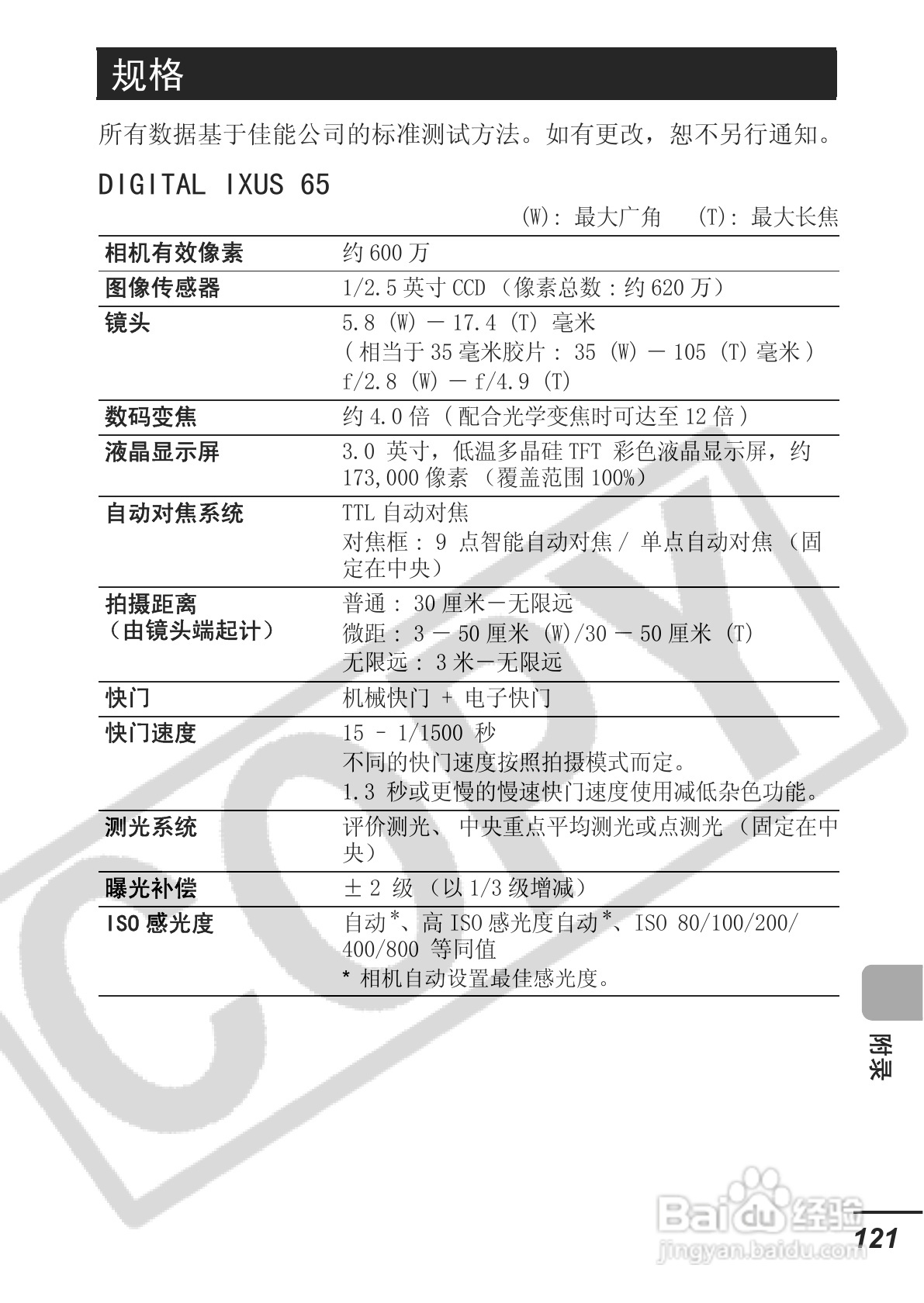 佳能DIGITAL IXUS 65数码相机使用说明书:[13]