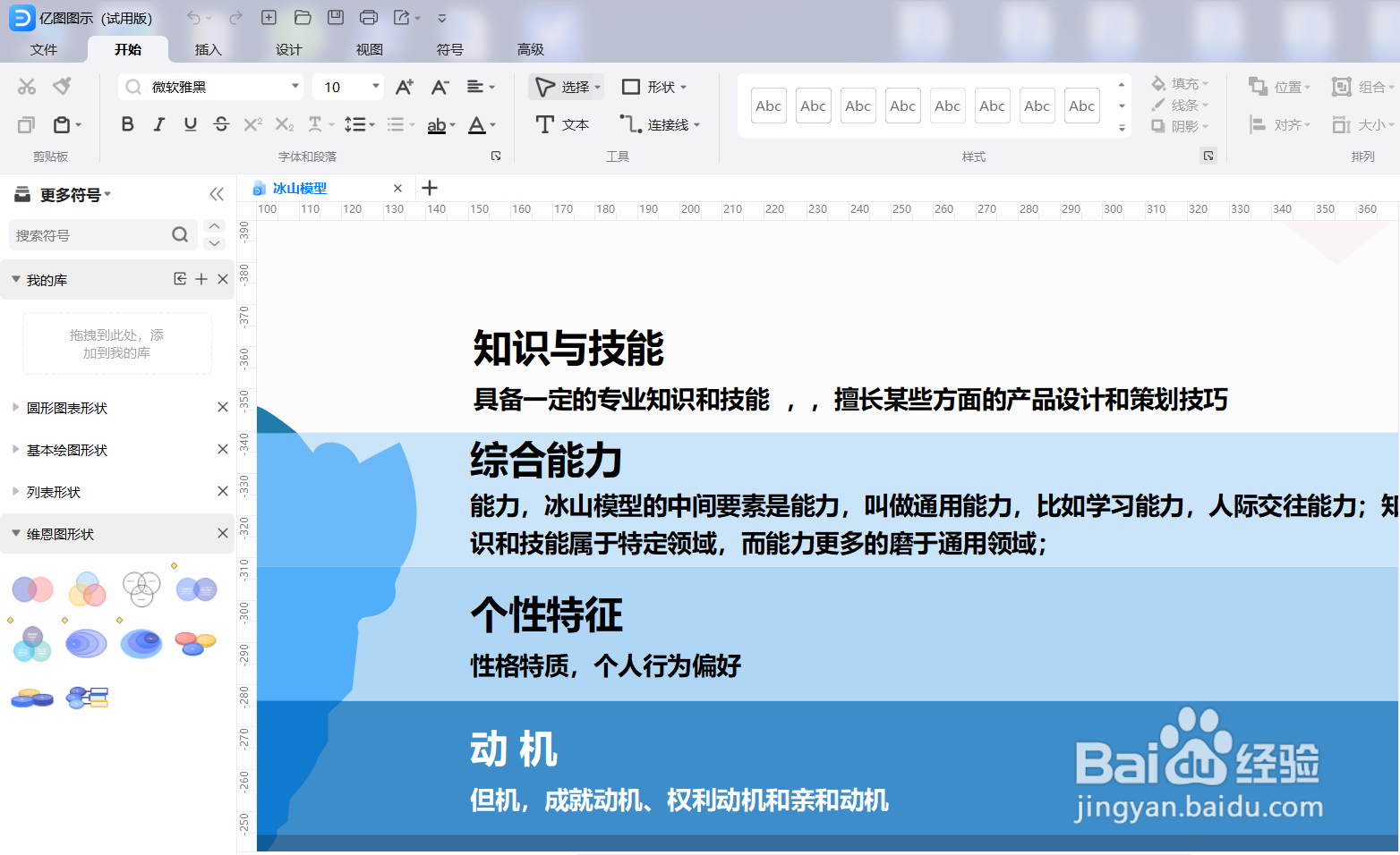 亿图图示如何绘制一个“冰山模型”
