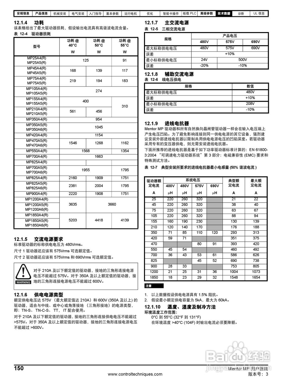 艾默生MP1850A4R直流驱动器中文手册:[15]