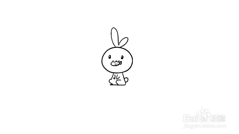 小兔子吃萝卜简笔画教程