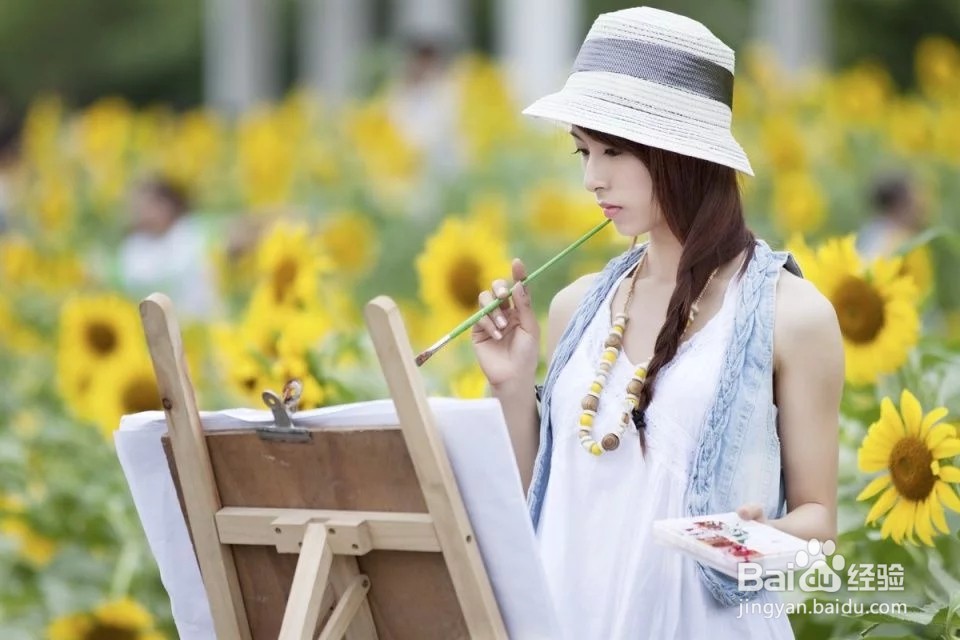 人与向日葵怎么拍照